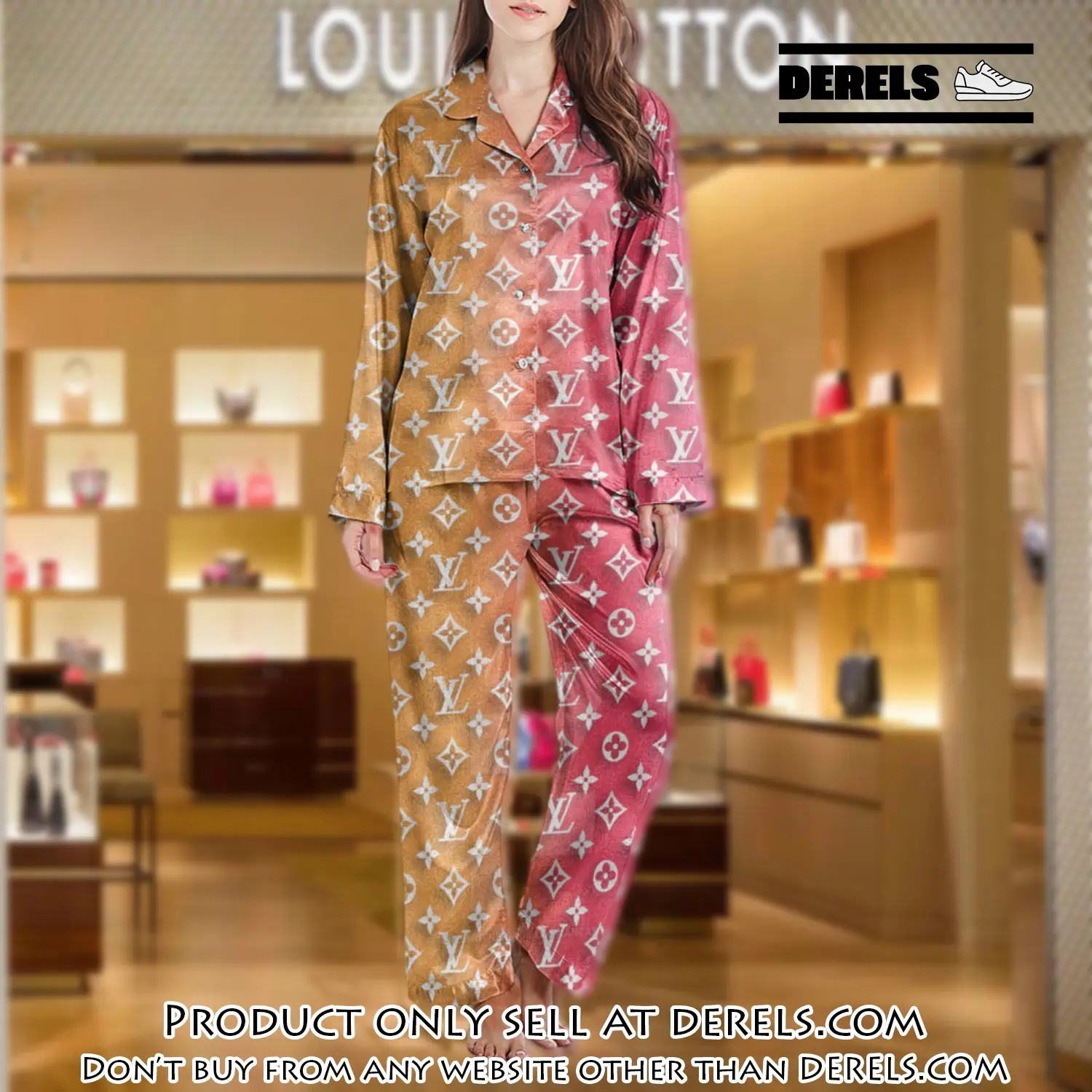 Lv monogram long satin pajama set pjs1009 dr3433345